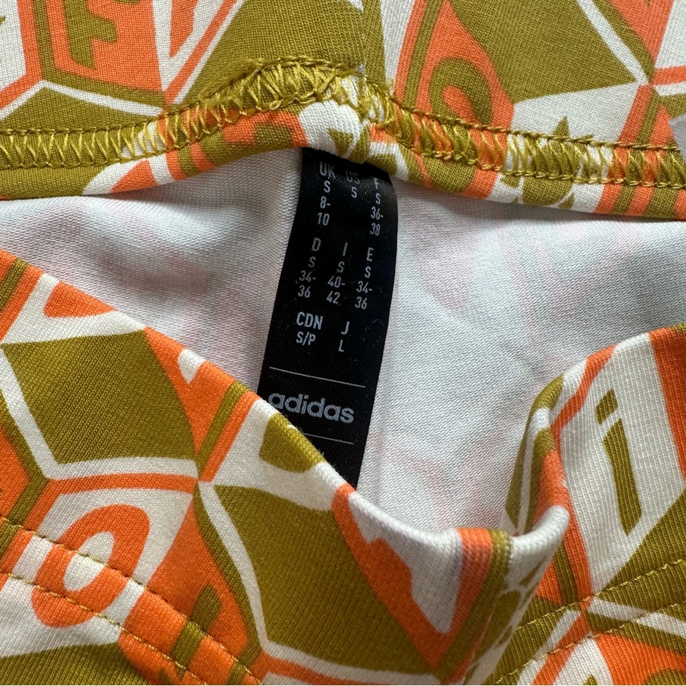 Farm Rio x Adidas Womens Orange and Green Patterned Set Top Xs Bottom Small - Picture 8 of 11